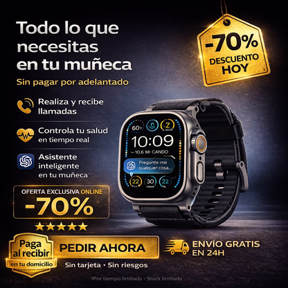 ⌚ AirWatch ULTRA PRO™  con 2 correas incluidas + caja y cargador por inducción premium + REGALO EXCLUSIVO 🔥