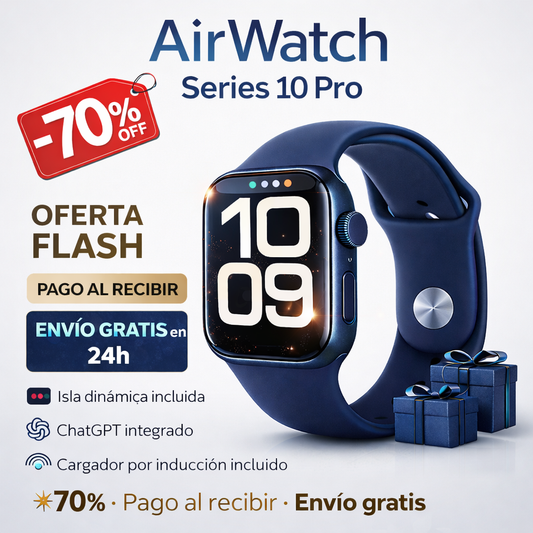 ⌚ AirWatch Series 10 PRO – Llamadas, Salud y Deporte 24/7 🔥 Rebajas 🎁 Caja Original + Cargador por Inducción Incluidos