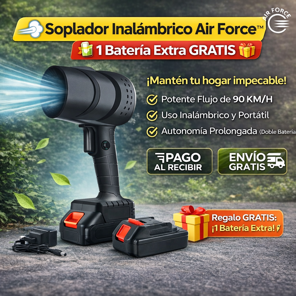 💨 Soplador Inalámbrico Air Force™ – 🔋 1 Batería Extra GRATIS 🎁
