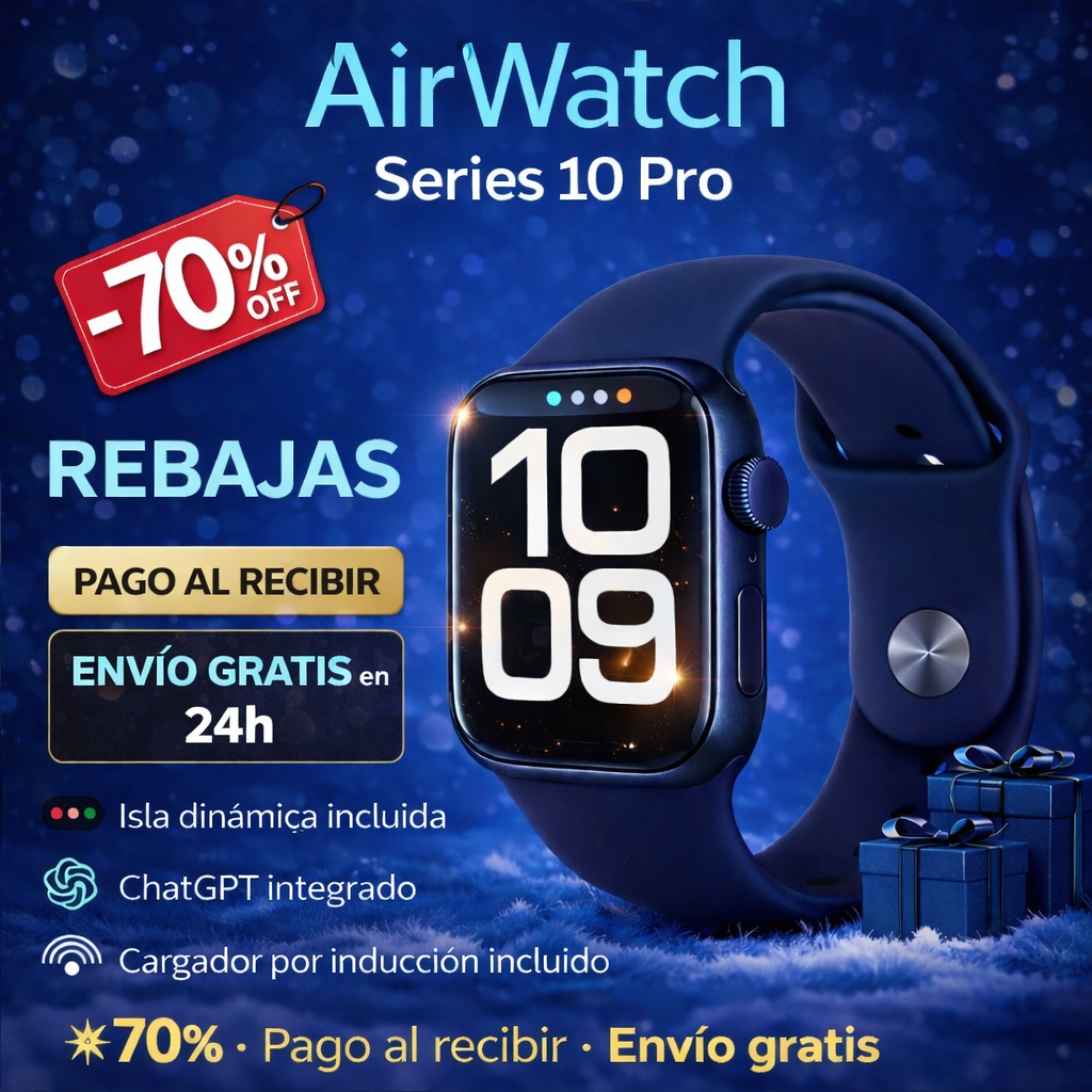 ⌚ AirWatch Series 10 PRO – Llamadas, Salud y Deporte 24/7 🔥 Rebajas 🎁 Caja Original + Cargador por Inducción Incluidos