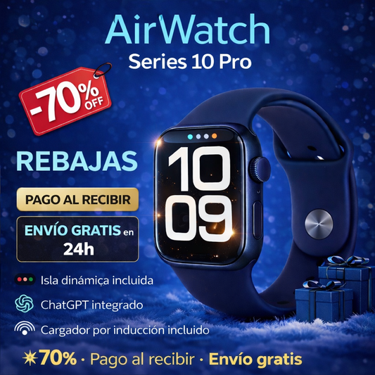 ⌚ AirWatch Series 10 PRO – Llamadas, Salud y Deporte 24/7 🔥 Rebajas 🎁 Caja Original + Cargador por Inducción Incluidos