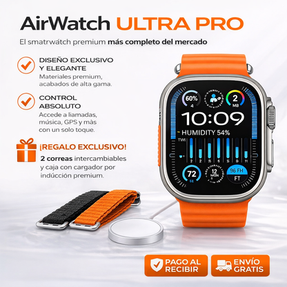 ⌚ AirWatch ULTRA PRO 3™: más tecnología y estilo con 2 correas incluidas, caja y cargador por inducción premium y REGALO EXCLUSIVO HOY🔥